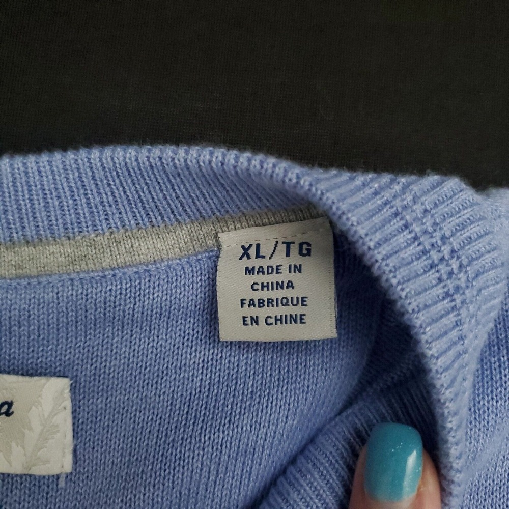 Tommy Bahama Sweater Mens XLarge Blue Island Zone V Neck Long‎ Sleeves Pullover - Picture 6 of 16